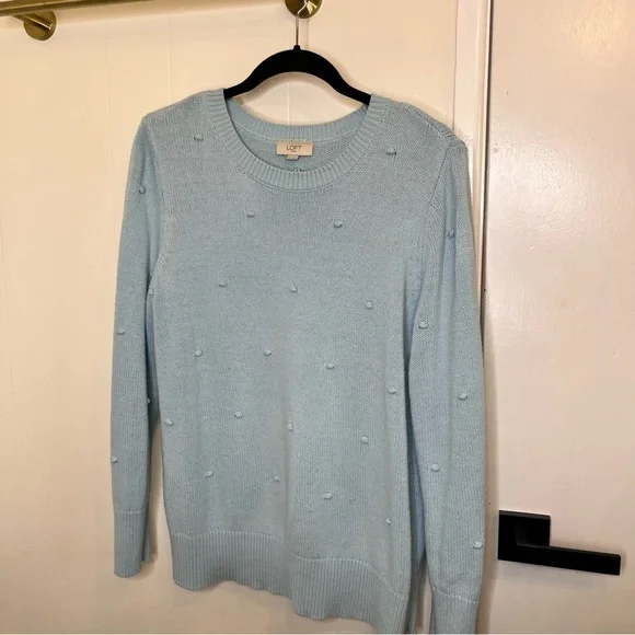 Loft blue Pom Pom sweater size xl - Picture 1 of 6